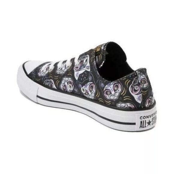 NEW! Chuck Taylor's Converse Low Top Day of the Dead Skulls‎ Cat - Picture 3 of 4